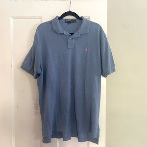 Men’s vintage polo shirt in pastel blue